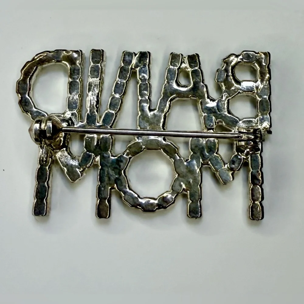 🧚🏻‍♀️ Silver Crystal Band Mom Brooch - Picture 5 of 10